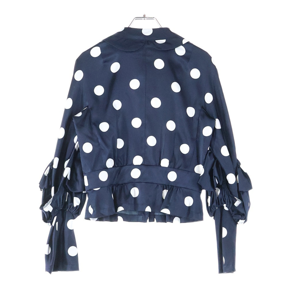 COMME des GARCONS(コムデギャルソン) 06AW 袖フリル センターリボン 水玉 ジャケット ネイビー レディース GR-B013