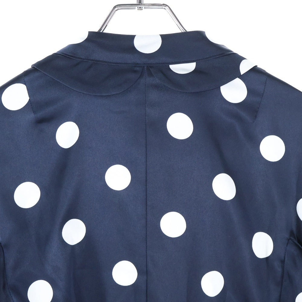 COMME des GARCONS(コムデギャルソン) 06AW 袖フリル センターリボン 水玉 ジャケット ネイビー レディース GR-B013