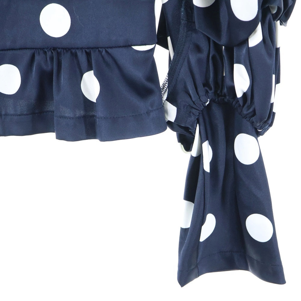 COMME des GARCONS(コムデギャルソン) 06AW 袖フリル センターリボン 水玉 ジャケット ネイビー レディース GR-B013