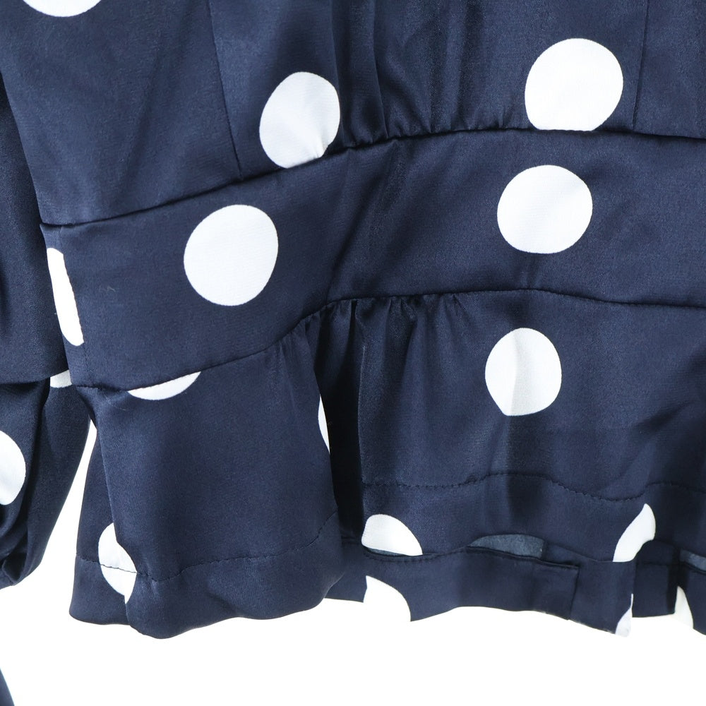COMME des GARCONS(コムデギャルソン) 06AW 袖フリル センターリボン 水玉 ジャケット ネイビー レディース GR-B013
