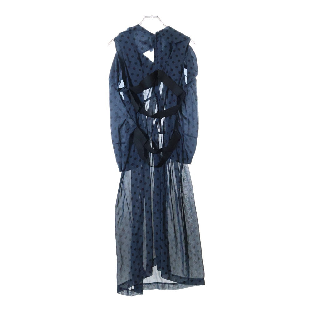 COMME des GARCONS(コムデギャルソン) 13SS ドット柄 ポリエステル ワンピース ネイビー レディース GK-O021 AD2012
