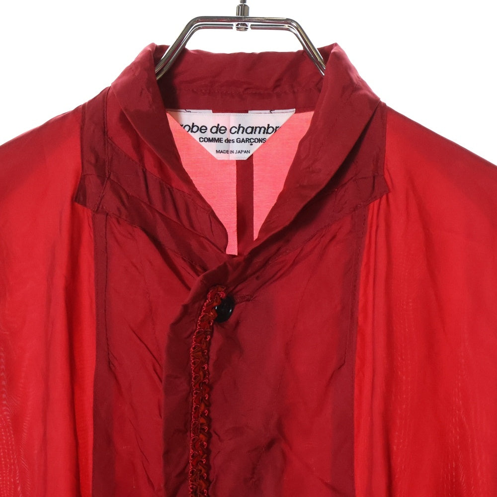 robe de chambre COMME des GARCONS(ローブドシャンブル コムデギャルソン) 01AW ラメレース フロントポケット 長袖シャツ レッド レディース RC-J028 AD2001