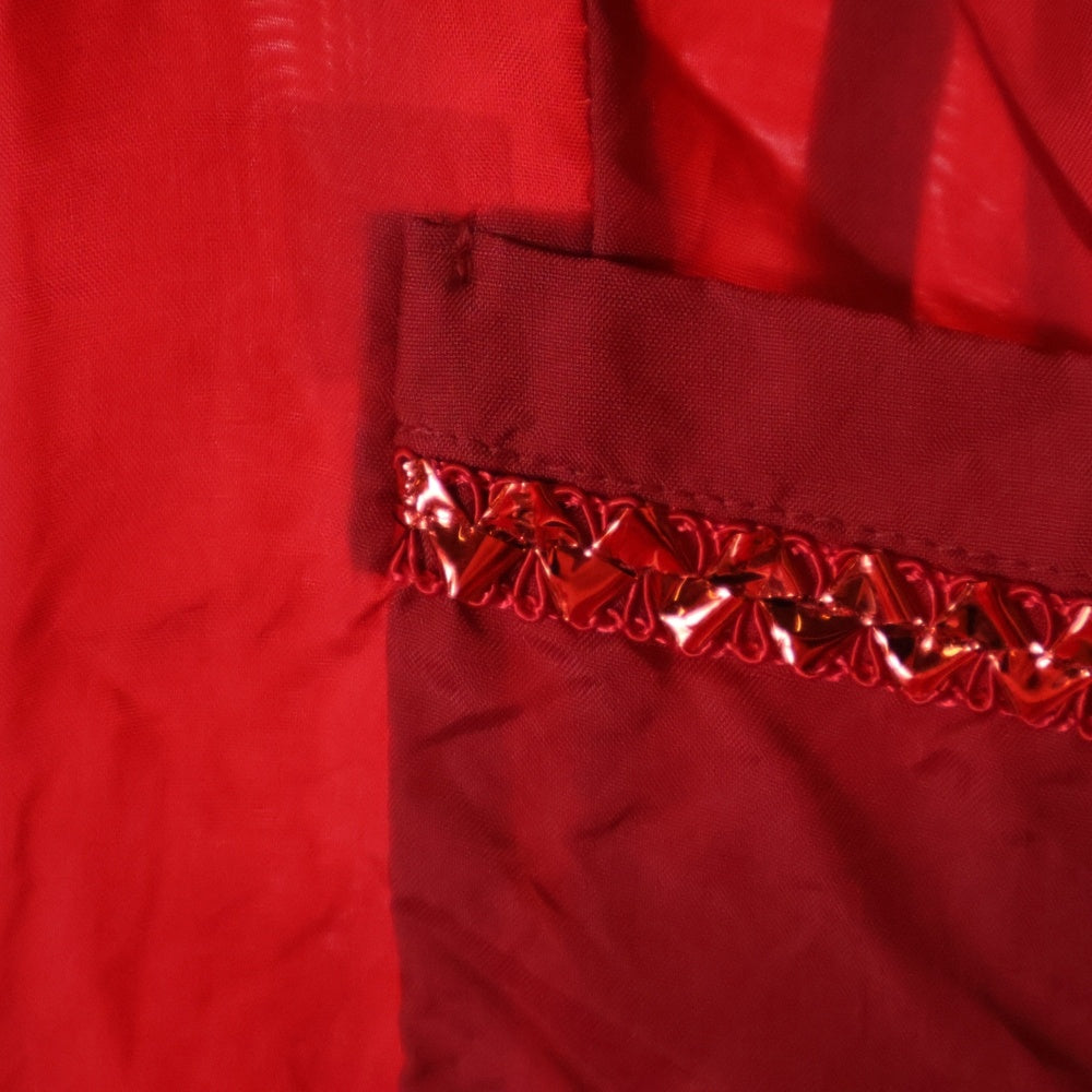 robe de chambre COMME des GARCONS(ローブドシャンブル コムデギャルソン) 01AW ラメレース フロントポケット 長袖シャツ レッド レディース RC-J028 AD2001