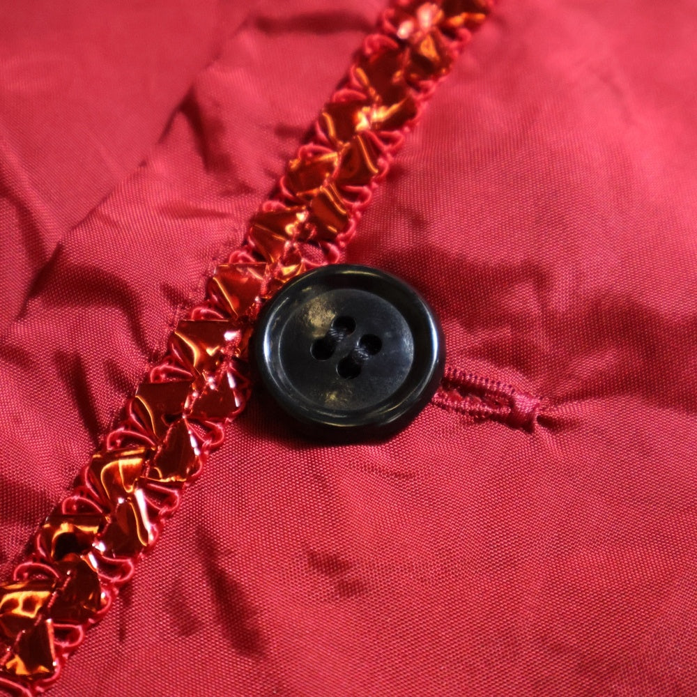 robe de chambre COMME des GARCONS(ローブドシャンブル コムデギャルソン) 01AW ラメレース フロントポケット 長袖シャツ レッド レディース RC-J028 AD2001