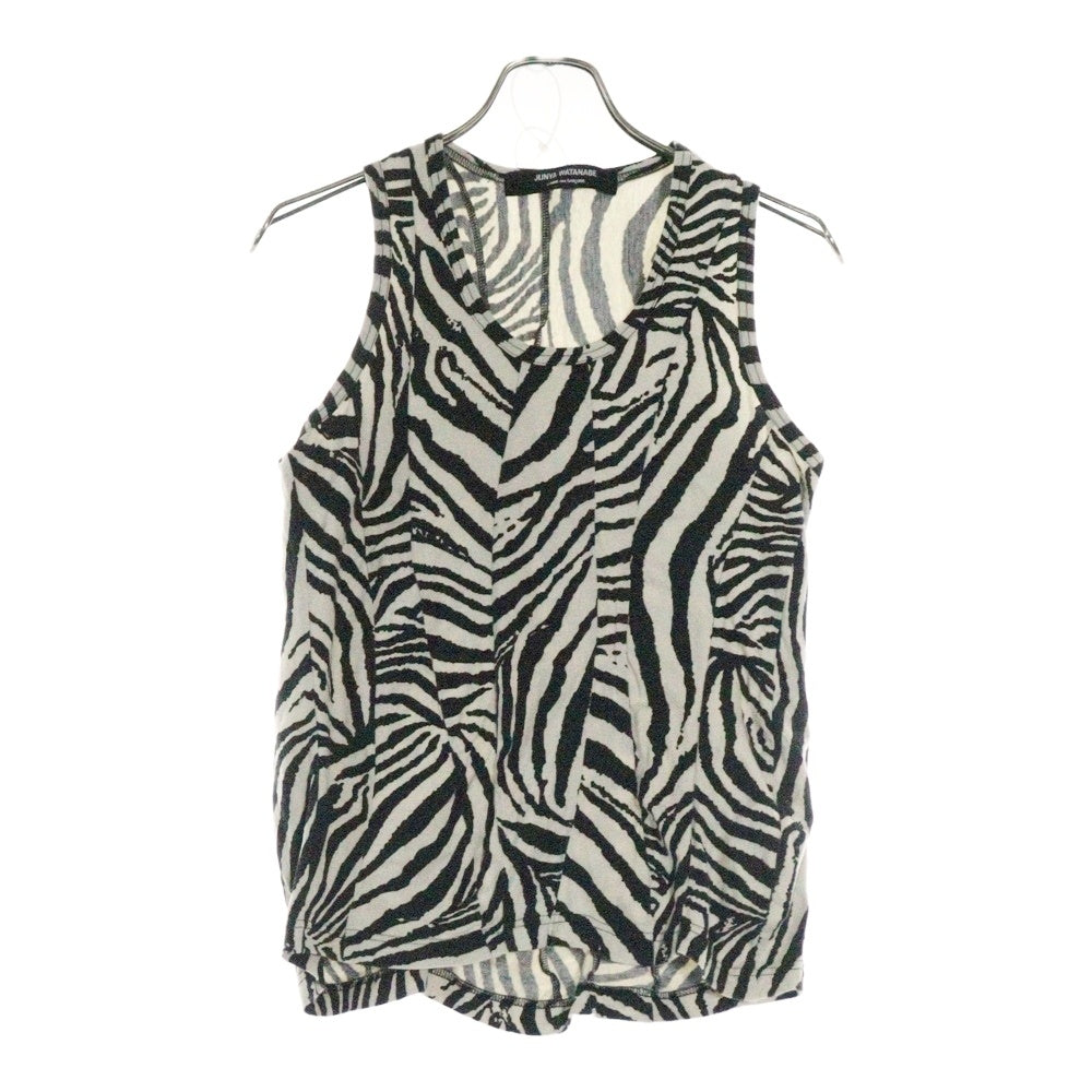 JUNYA WATANABE COMME des GARCONS(ジュンヤワタナベ コムデギャルソン) 09SS ゼブラ柄 ノースリーブ タンクトップ ブラック/ホワイト レディース JC-T051 AD2008