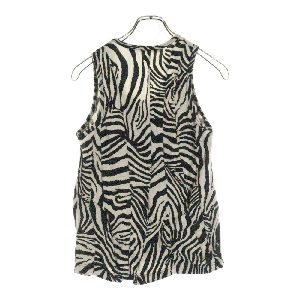 JUNYA WATANABE COMME des GARCONS(ジュンヤワタナベ コムデギャルソン) 09SS ゼブラ柄 ノースリーブ タンクトップ ブラック/ホワイト レディース JC-T051 AD2008