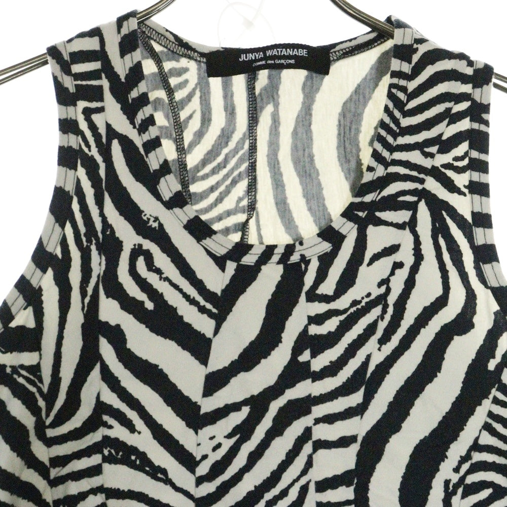 JUNYA WATANABE COMME des GARCONS(ジュンヤワタナベ コムデギャルソン) 09SS ゼブラ柄 ノースリーブ タンクトップ ブラック/ホワイト レディース JC-T051 AD2008
