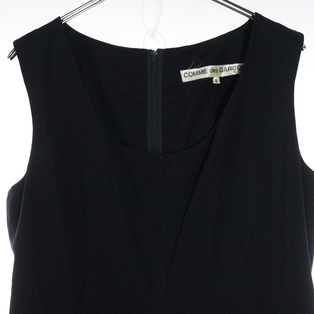 COMME des GARCONS(コムデギャルソン) 90S ウール ノースリーブ ノーカラー ワンピース ドレス ネイビー GO-11061S AD1992 レディース