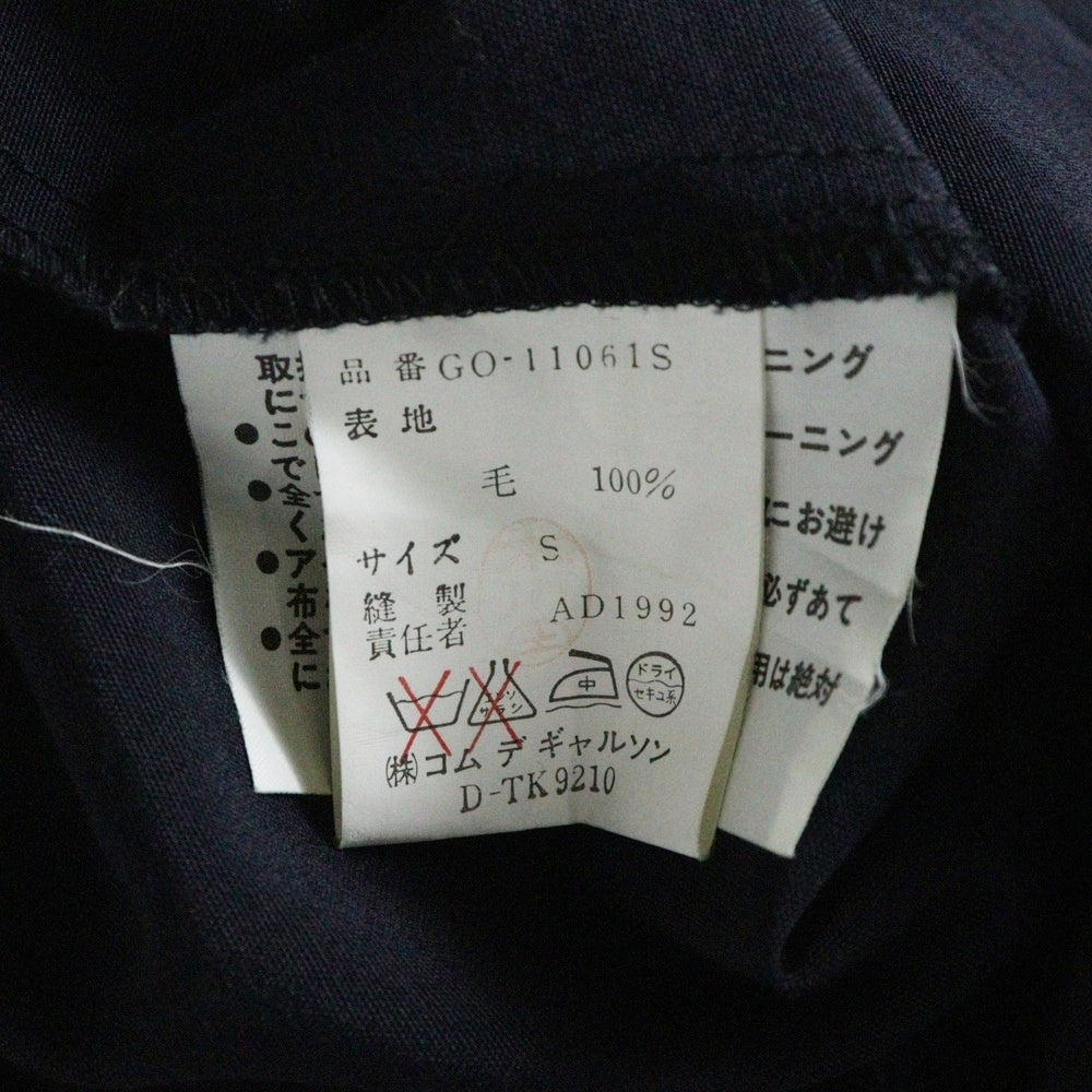 COMME des GARCONS(コムデギャルソン) 90S ウール ノースリーブ ノーカラー ワンピース ドレス ネイビー GO-11061S AD1992 レディース