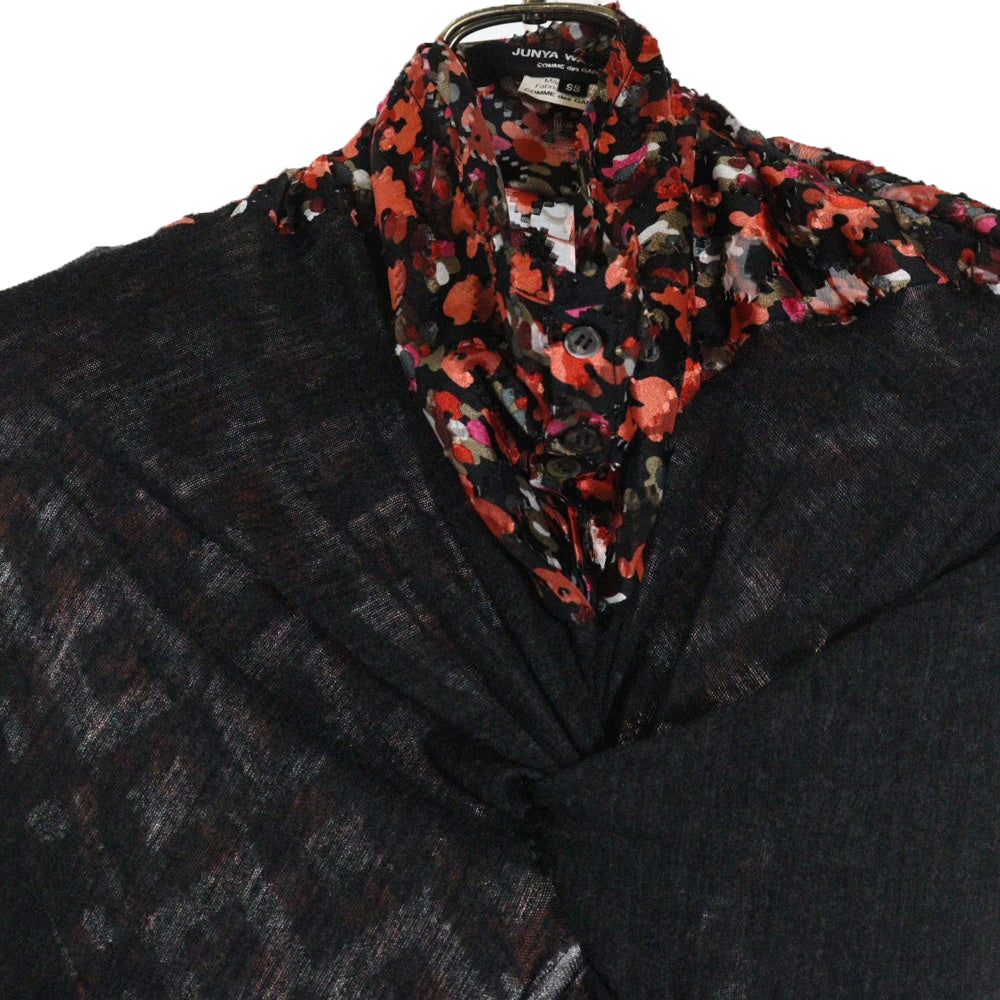 JUNYA WATANABE COMME des GARCONS(ジュンヤワタナベ コムデギャルソン) レース総柄 変形ワンピース グレー/ピンク レディース JB-B038 AD2008