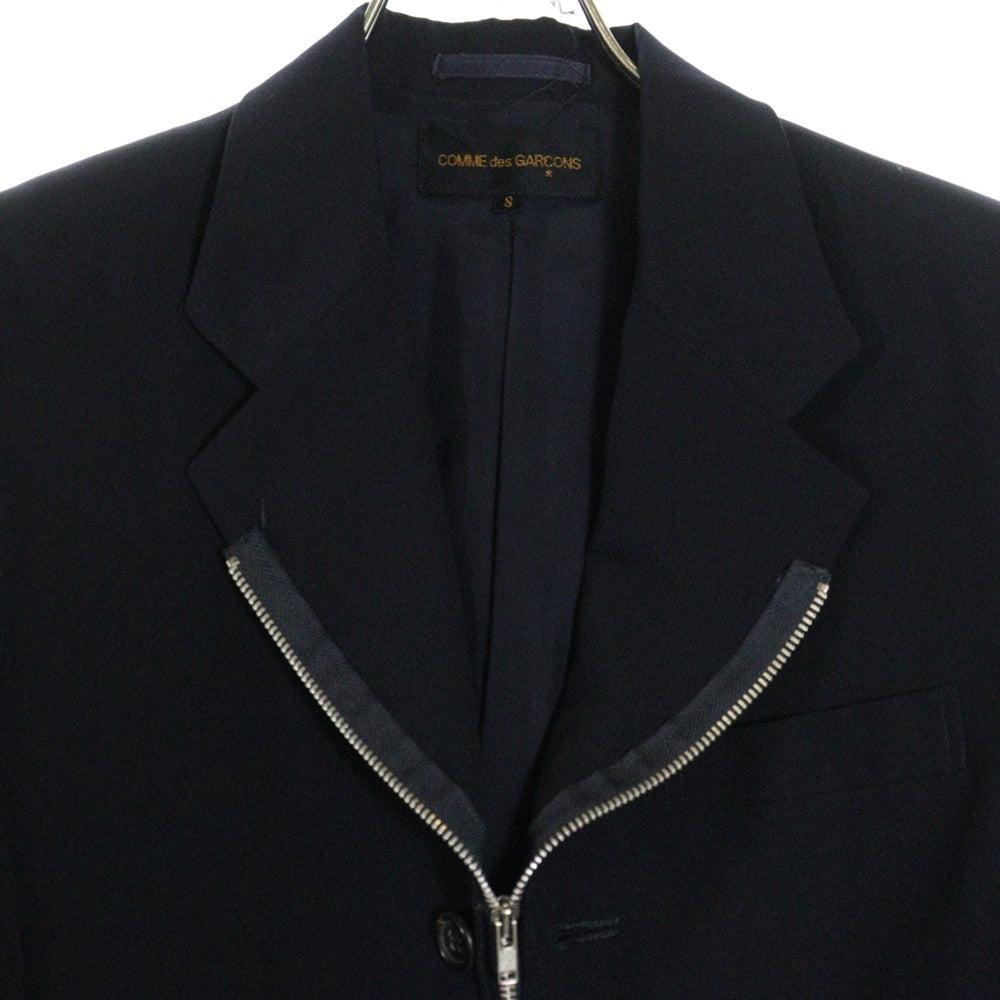 COMME des GARCONS(コムデギャルソン) 92SS フロントジップボタン 3B テーラードジャケット ネイビー GJ-11095S AD1991