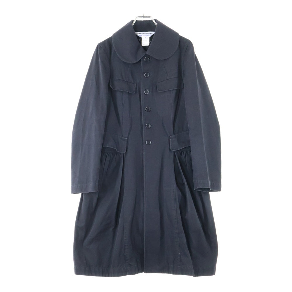 COMME des GARCONS COMME des GARCONS(コムデギャルソンコムデギャルソン) ラウンドカラー キャンバス地 ロングコート ブラック レディース S9J020