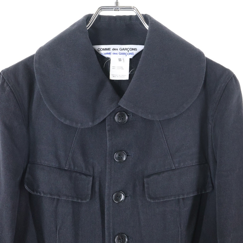 COMME des GARCONS COMME des GARCONS(コムデギャルソンコムデギャルソン) ラウンドカラー キャンバス地 ロングコート ブラック レディース S9J020
