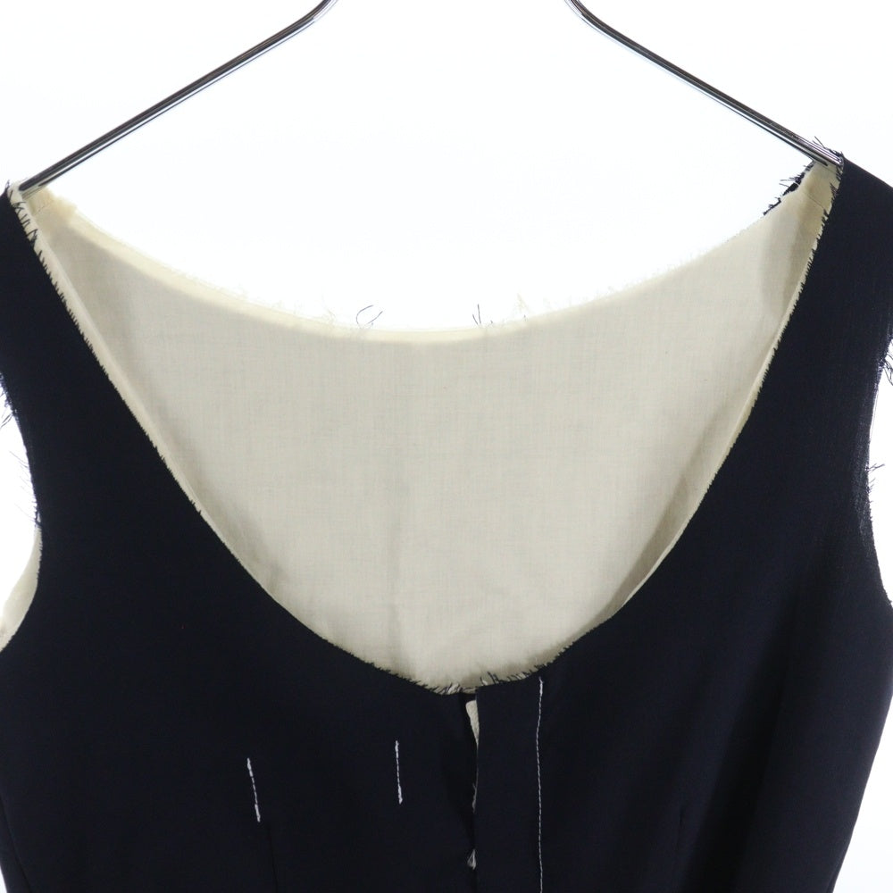COMME des GARCONS(コムデギャルソン) 98SS フロントジップ ダブルレイヤード カットオフベスト ネイビー レディース GB-10029S AD1997
