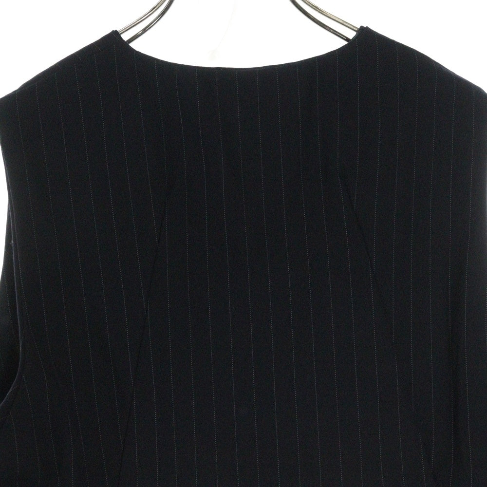 COMME des GARCONS(コムデギャルソン) 93AW リブ切替 ダブルレイヤード Vネック ストライプ プルオーバーベスト ブラック GV-110040 AD1992