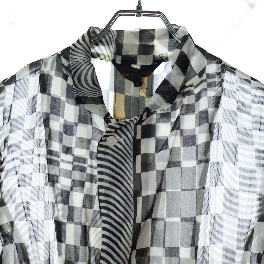 COMME des GARCONS(コムデギャルソン) 01SS 幾何学柄 カモフラテープデザイン 長袖シャツ ブラック/ホワイト レディース GJ 10044S AD2000