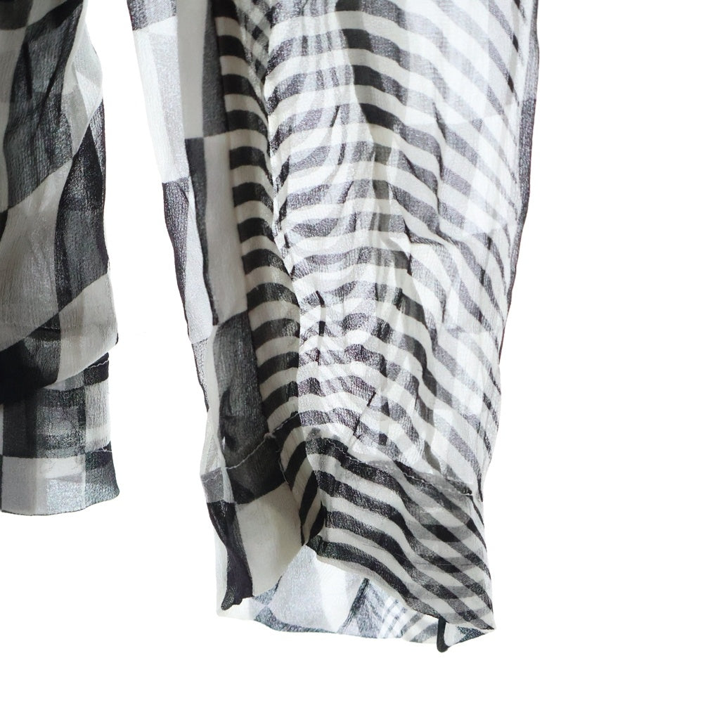 COMME des GARCONS(コムデギャルソン) 01SS 幾何学柄 カモフラテープデザイン 長袖シャツ ブラック/ホワイト レディース GJ 10044S AD2000