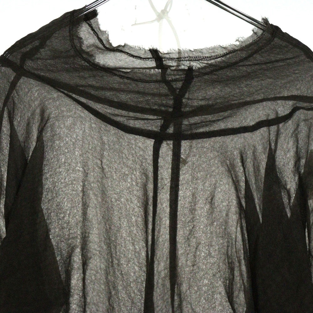 COMME des GARCONS(コムデギャルソン) 94AW シースルー カットオフネック 長袖Tシャツ ブラウン GB-100220 AD1993
