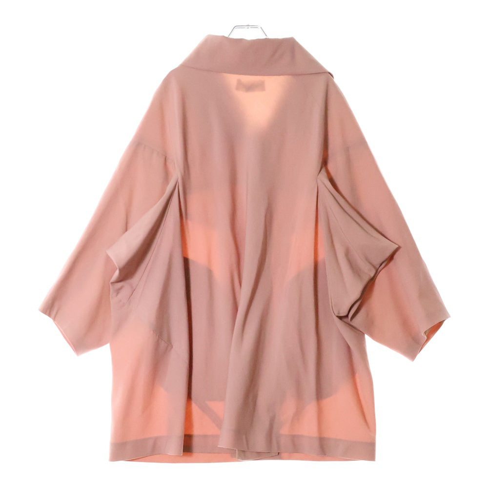 robe de chambre COMME des GARCONS(ローブドシャンブル コムデギャルソン) Aライン ビッグカラー 七分袖コート ピンク レディース RC-040040 AD1996
