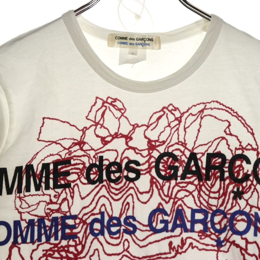 COMME des GARCONS COMME des GARCONS(コムデギャルソンコムデギャルソン) ロゴプリント コットン クルーネック半袖Tシャツ レディース ホワイト