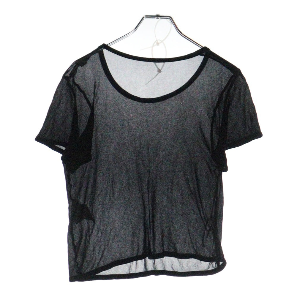 COMME des GARCONS(コムデギャルソン) 94AW シースルー ラウンドネック 半袖Tシャツ カットソー ブラック レディース GT-100440 AD1993