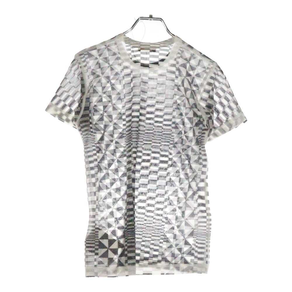 COMME des GARCONS(コムデギャルソン) 01SS シースルー チェッカーボード 半袖Tシャツ ホワイト/ブラック レディース GT100010 AD2000