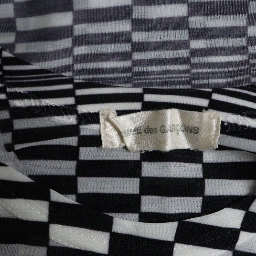 COMME des GARCONS(コムデギャルソン) 01SS シースルー チェッカーボード 半袖Tシャツ ホワイト/ブラック レディース GT100010 AD2000