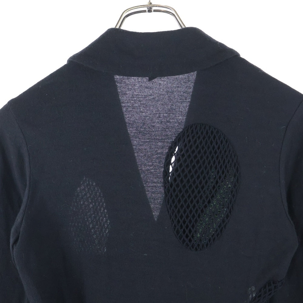 COMME des GARCONS(コムデギャルソン) 91AW メッシュニット切替 スタンドカラー 七分丈カーディガン ブラック レディース GJ-05047S AD1991