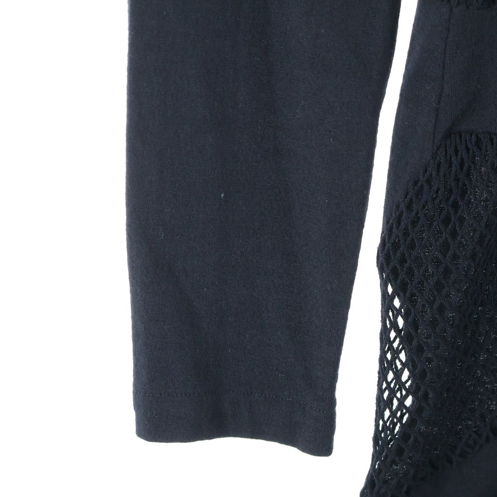 COMME des GARCONS(コムデギャルソン) 91AW メッシュニット切替 スタンドカラー 七分丈カーディガン ブラック レディース GJ-05047S AD1991