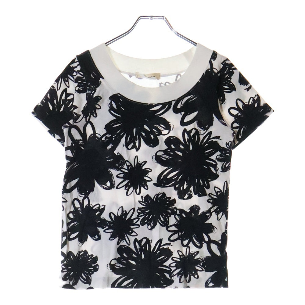 COMME des GARCONS(コムデギャルソン) 12SS フラワー総柄 半袖Tシャツ ホワイト/ブラック レディース GI-T053 AD2011