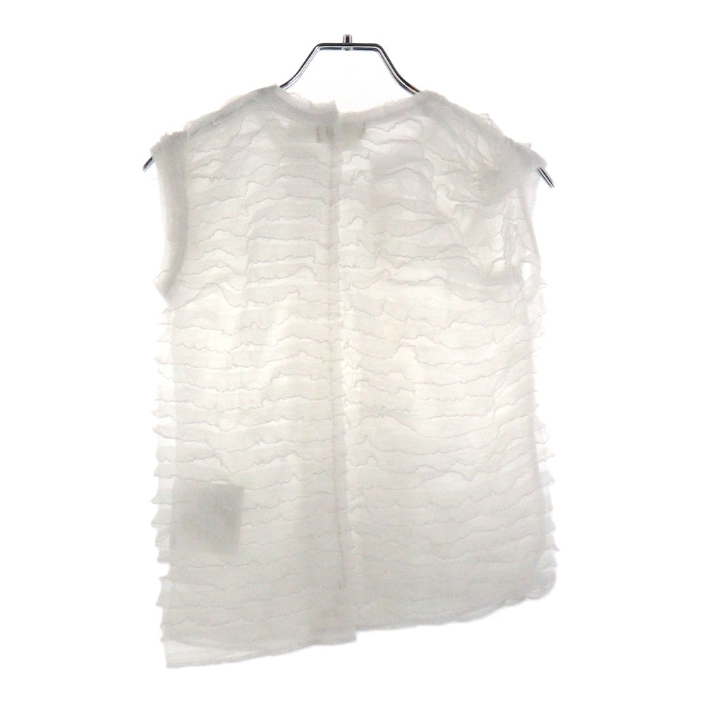 COMME des GARCONS(コムデギャルソン) 08SS ラメ フリル ノースリーブブラウス ホワイト レディース GA-T052 AD2007