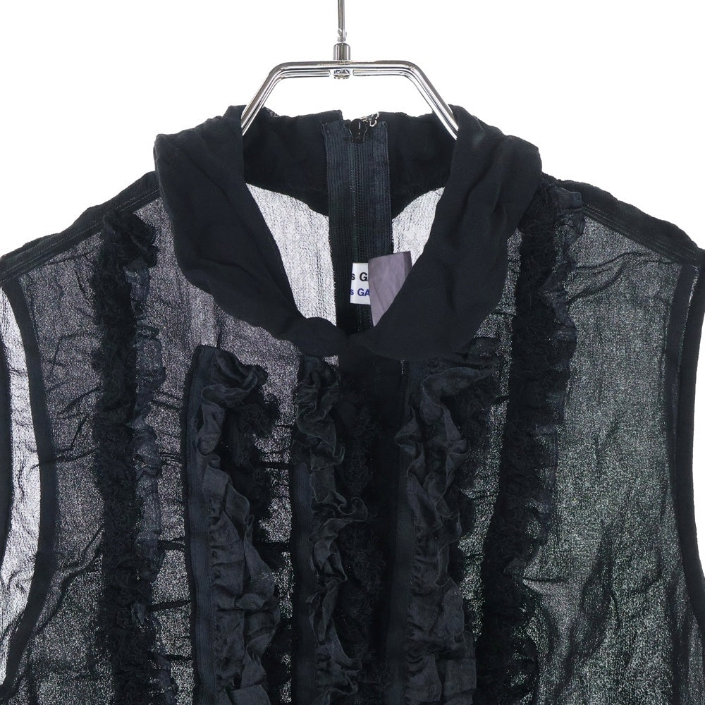 COMME des GARCONS COMME des GARCONS(コムデギャルソンコムデギャルソン) フリル ノースリーブ ブラウス ブラック レディース S8B005