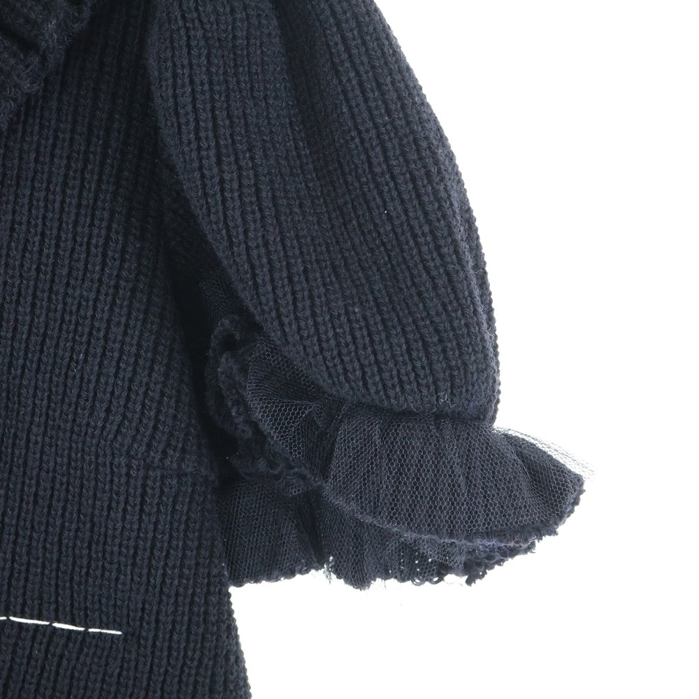 COMME des GARCONS(コムデギャルソン) 15SS フリンジニット切り替え ウールワンピース ブラック レディース GN-O005 AD2014