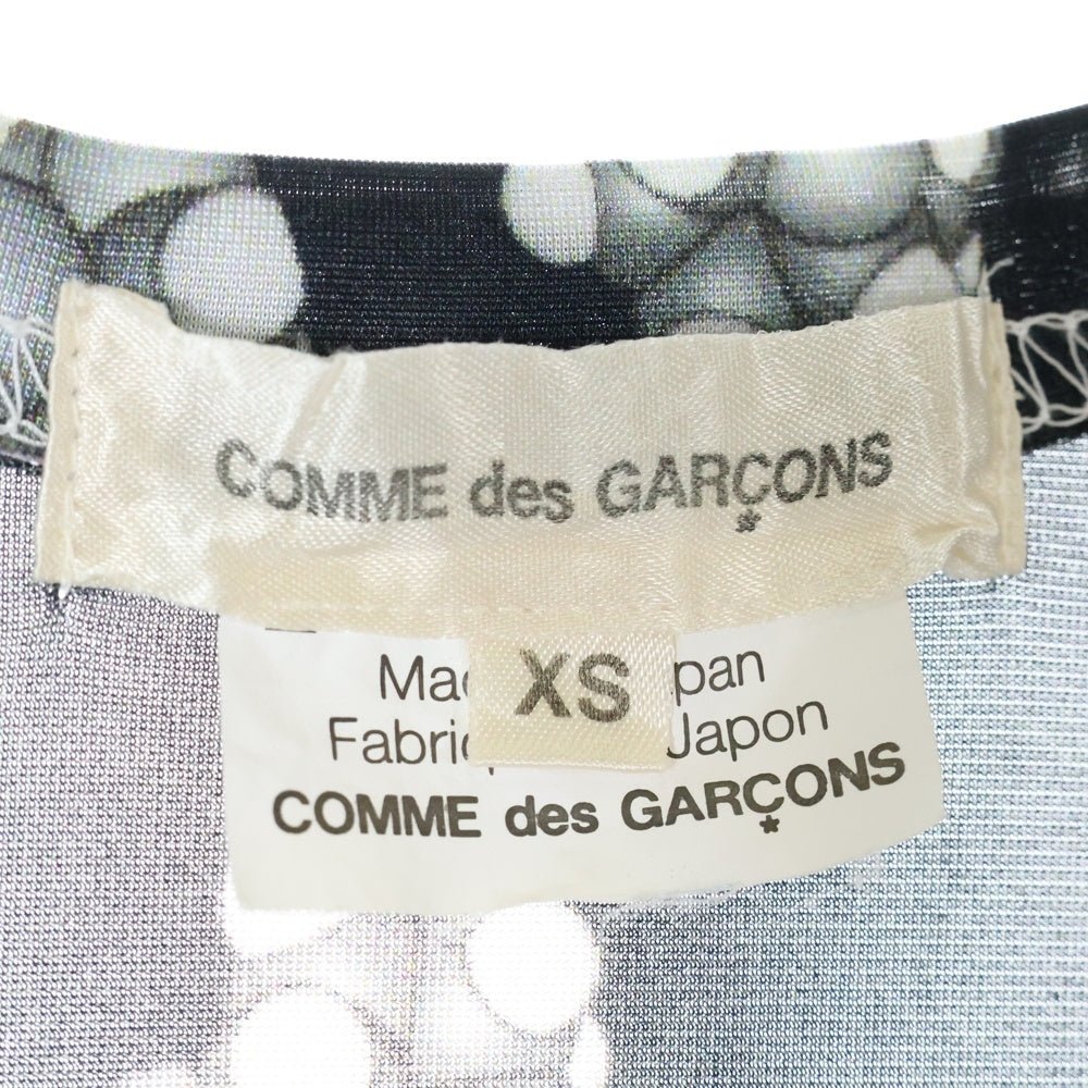 COMME des GARCONS(コムデギャルソン) 09SS 総柄プリント ポリエステル ノースリーブカットソー ブラック GC-T019 AD2008