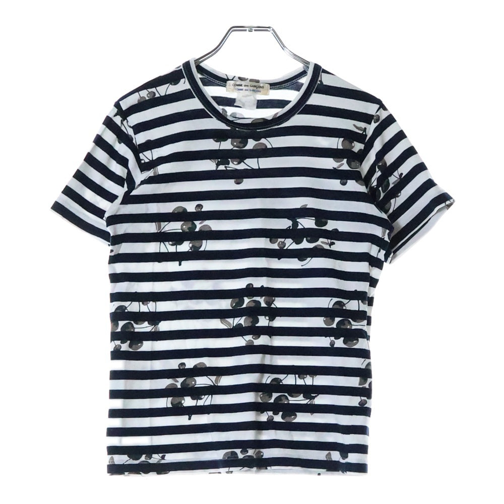 COMME des GARCONS COMME des GARCONS(コムデギャルソンコムデギャルソン) チェリー ボーダー 半袖Tシャツ ホワイト/ネイビー レディース S6B055