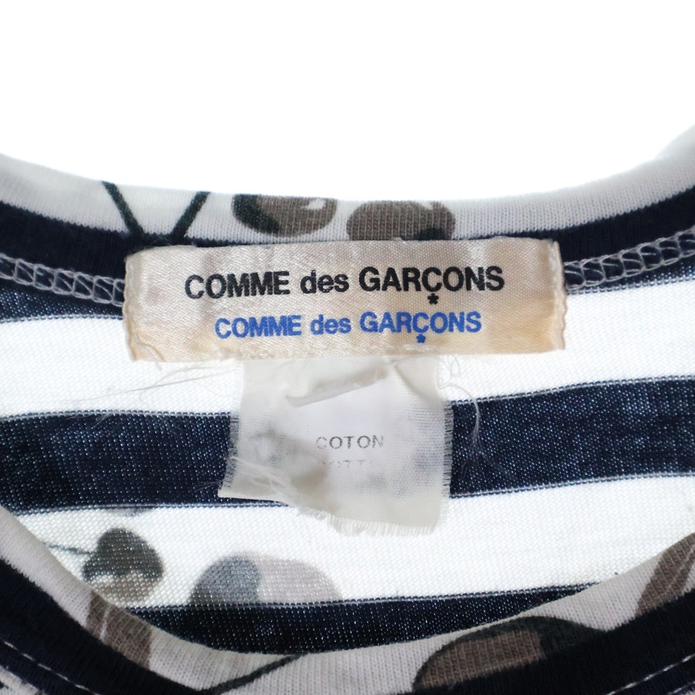 COMME des GARCONS COMME des GARCONS(コムデギャルソンコムデギャルソン) チェリー ボーダー 半袖Tシャツ ホワイト/ネイビー レディース S6B055