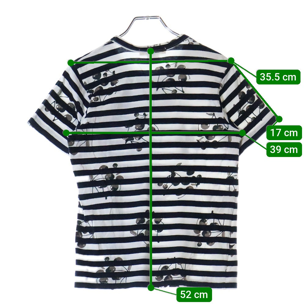 COMME des GARCONS COMME des GARCONS(コムデギャルソンコムデギャルソン) チェリー ボーダー 半袖Tシャツ ホワイト/ネイビー レディース S6B055