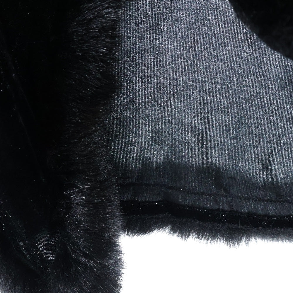 COMME des GARCONS(コムデギャルソン) 99AW ラメベロア ファー付き 長袖 ポンチョジャケット ブラック レディース GJ-040600 AD1999