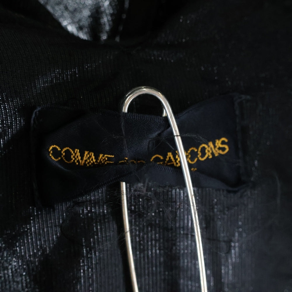 COMME des GARCONS(コムデギャルソン) 99AW ラメベロア ファー付き 長袖 ポンチョジャケット ブラック レディース GJ-040600 AD1999