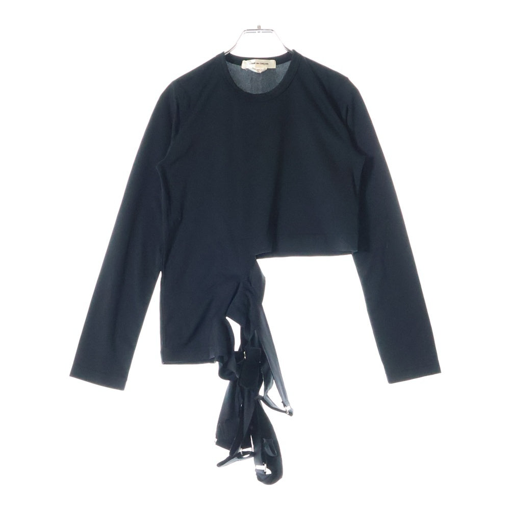 COMME des GARCONS(コムデギャルソン) 16SS ベルト付き 変形 長袖Tシャツ ロンT ブラック レディース GQ-T034 AD2015