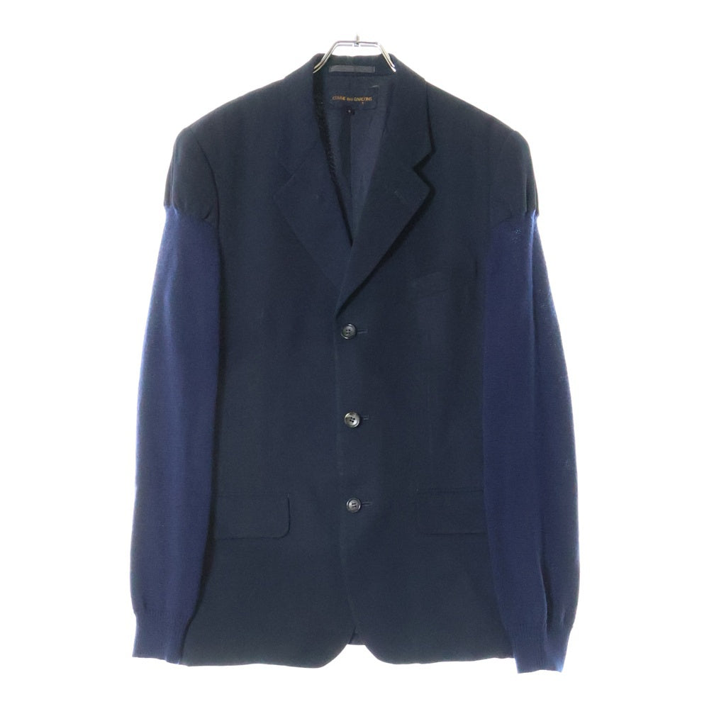 COMME des GARCONS(コムデギャルソン) 93AW 袖 ニット切り替え 3B ジャケット ネイビー GJ-04001S AD1993