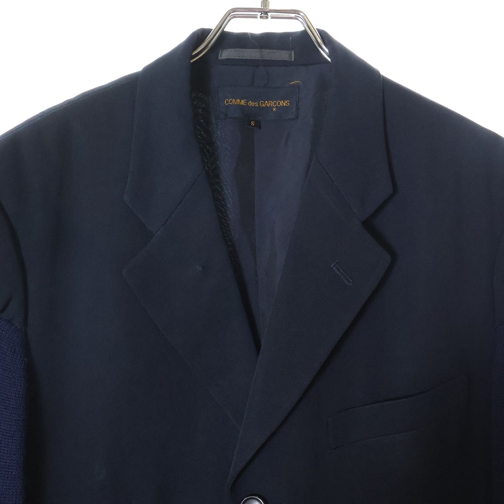 COMME des GARCONS(コムデギャルソン) 93AW 袖 ニット切り替え 3B ジャケット ネイビー GJ-04001S AD1993
