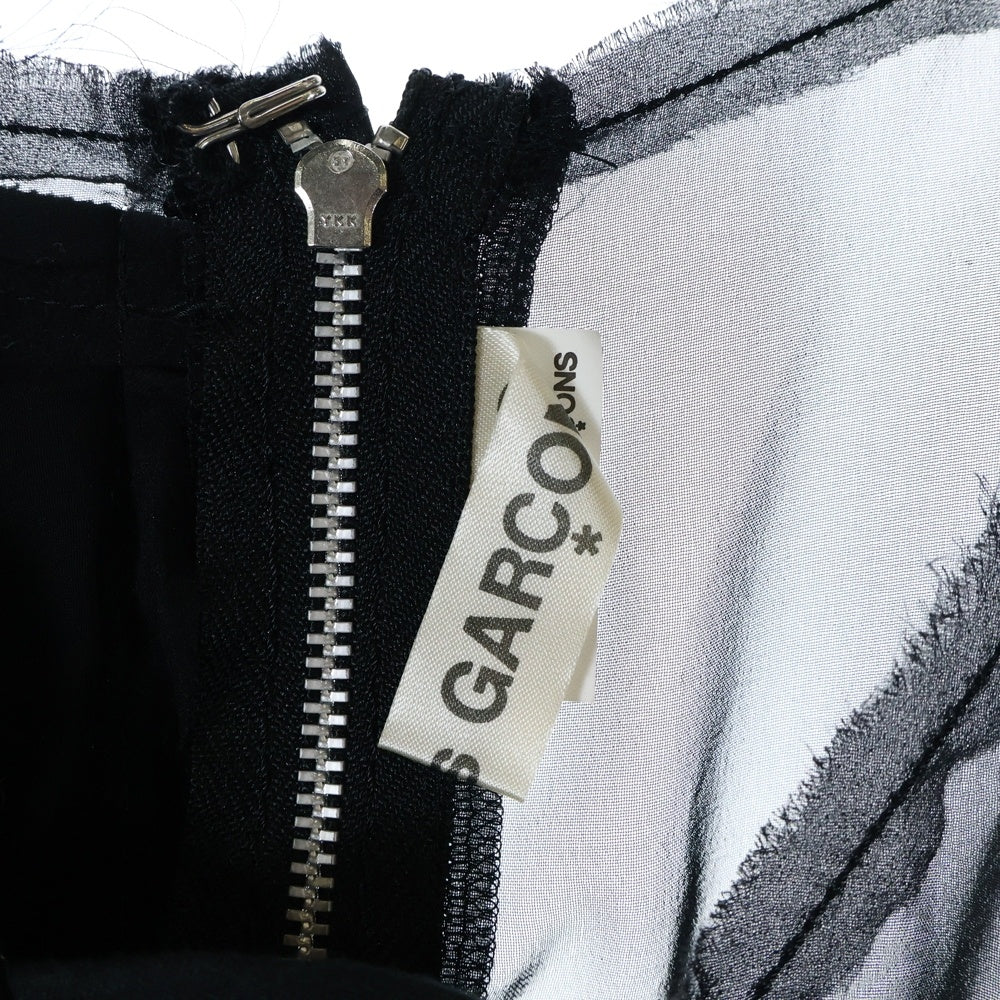COMME des GARCONS(コムデギャルソン) 10SS ランダムコラージュ期 変形 シースルー サイドジップ 半袖Tシャツ ブラック レディース GE-B002 AD2009