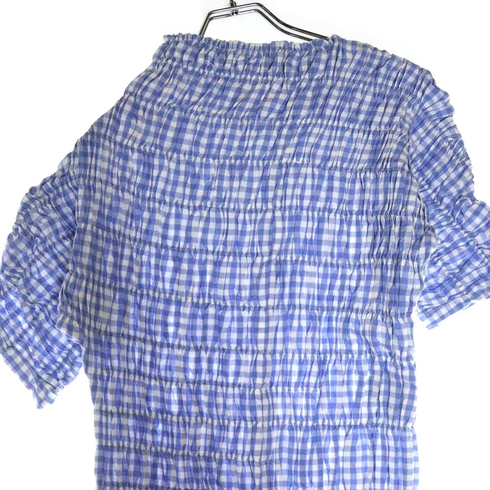 COMME des GARCONS(コムデギャルソン) 97SS ギンガムチェック オールゴム アシンメトリー ワンピース ブルー/ホワイト レディース GO-10046S AD1996