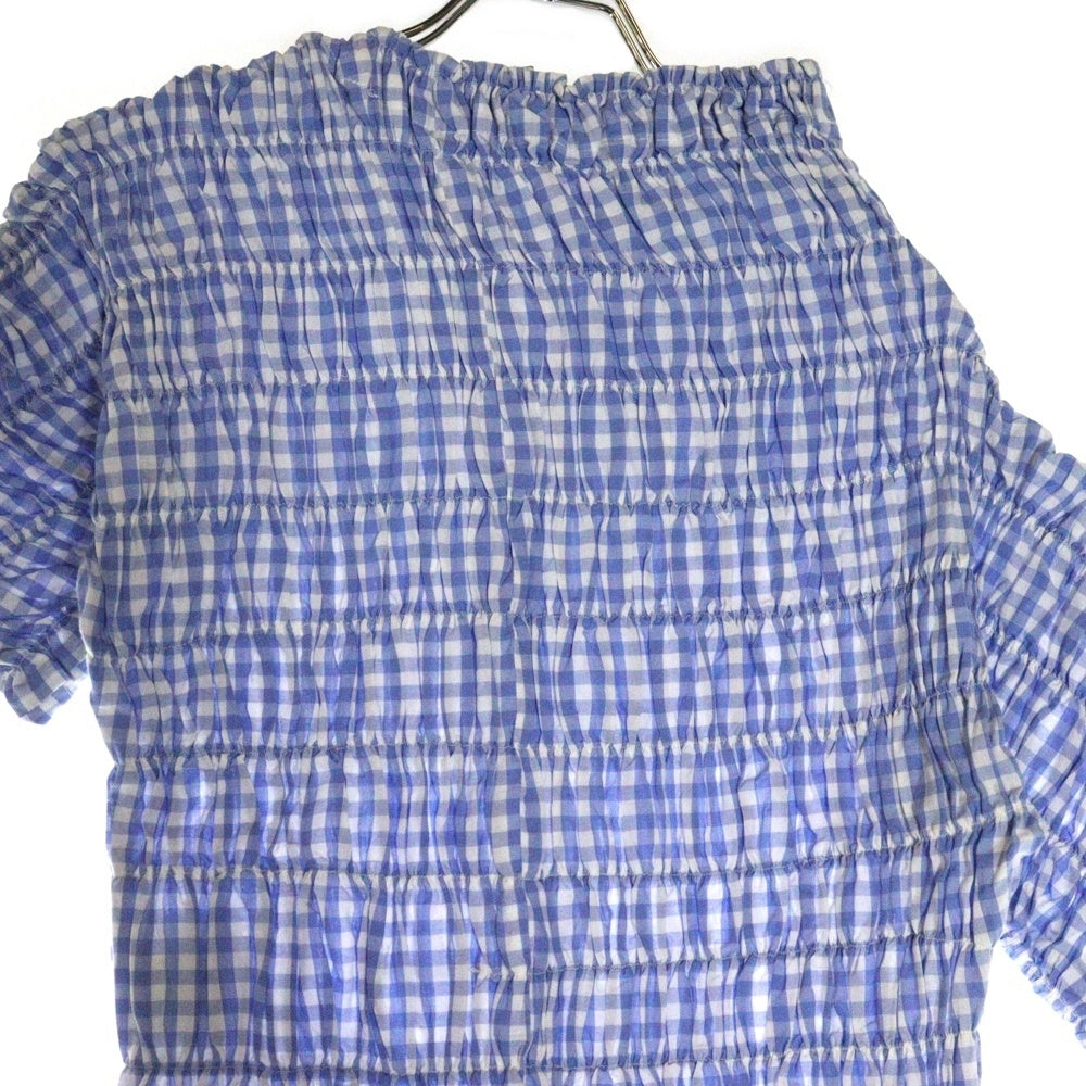 COMME des GARCONS(コムデギャルソン) 97SS ギンガムチェック オールゴム アシンメトリー ワンピース ブルー/ホワイト レディース GO-10046S AD1996