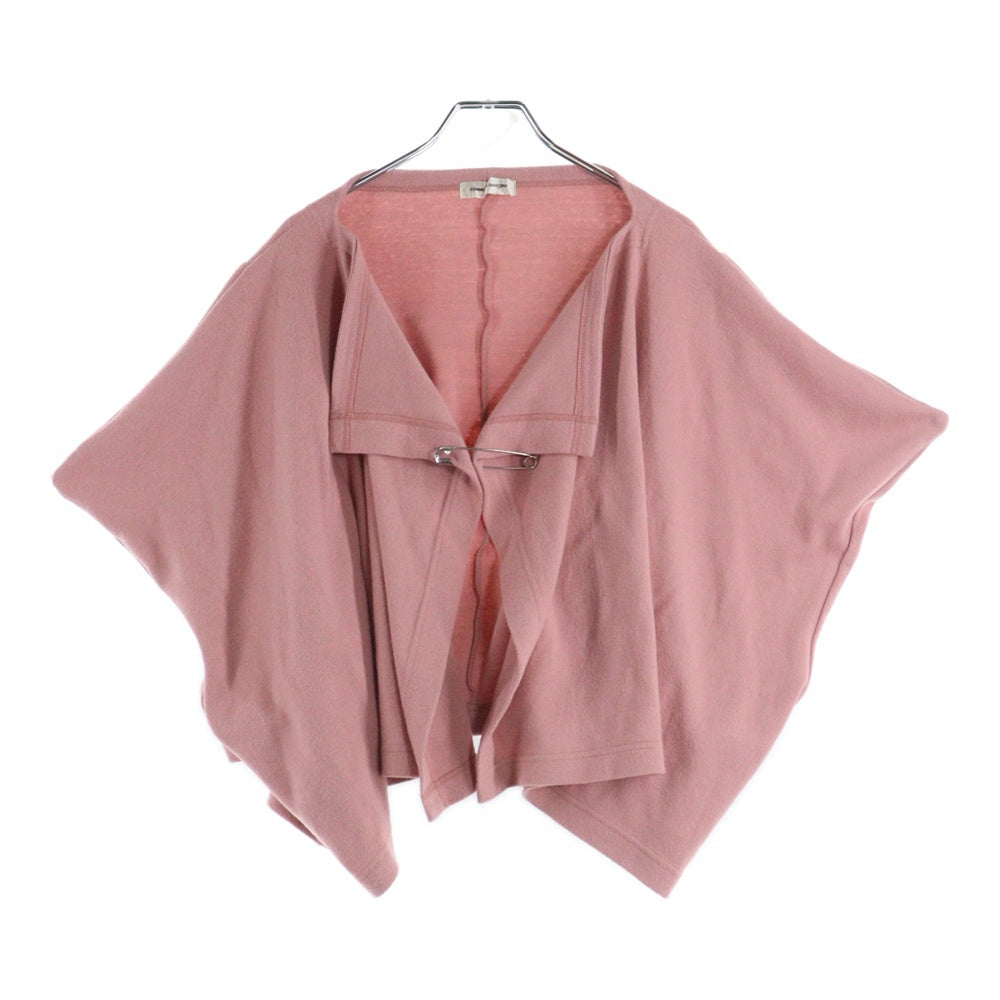 COMME des GARCONS(コムデギャルソン) 96AW コットンアクリル ノーボタン 半袖ジャケット ピンク レディース GT-040070 AD1996