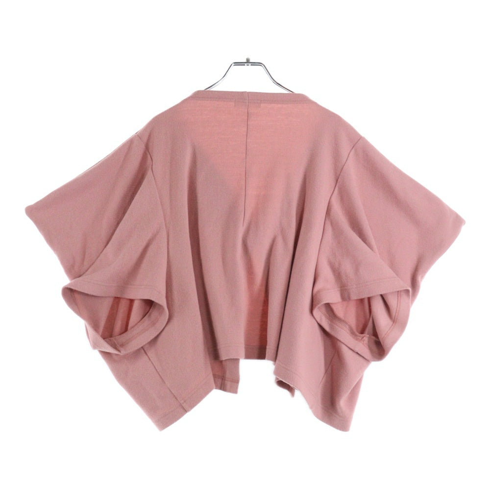 COMME des GARCONS(コムデギャルソン) 96AW コットンアクリル ノーボタン 半袖ジャケット ピンク レディース GT-040070 AD1996