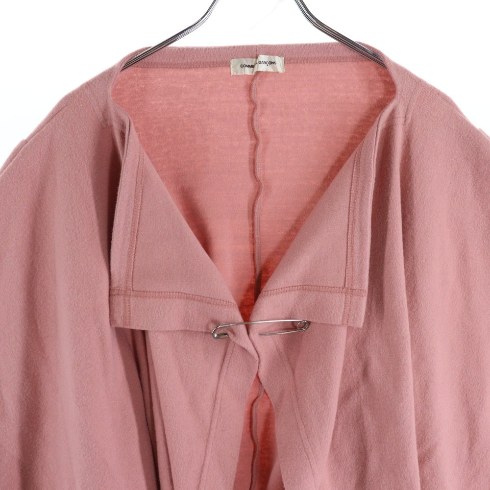 COMME des GARCONS(コムデギャルソン) 96AW コットンアクリル ノーボタン 半袖ジャケット ピンク レディース GT-040070 AD1996