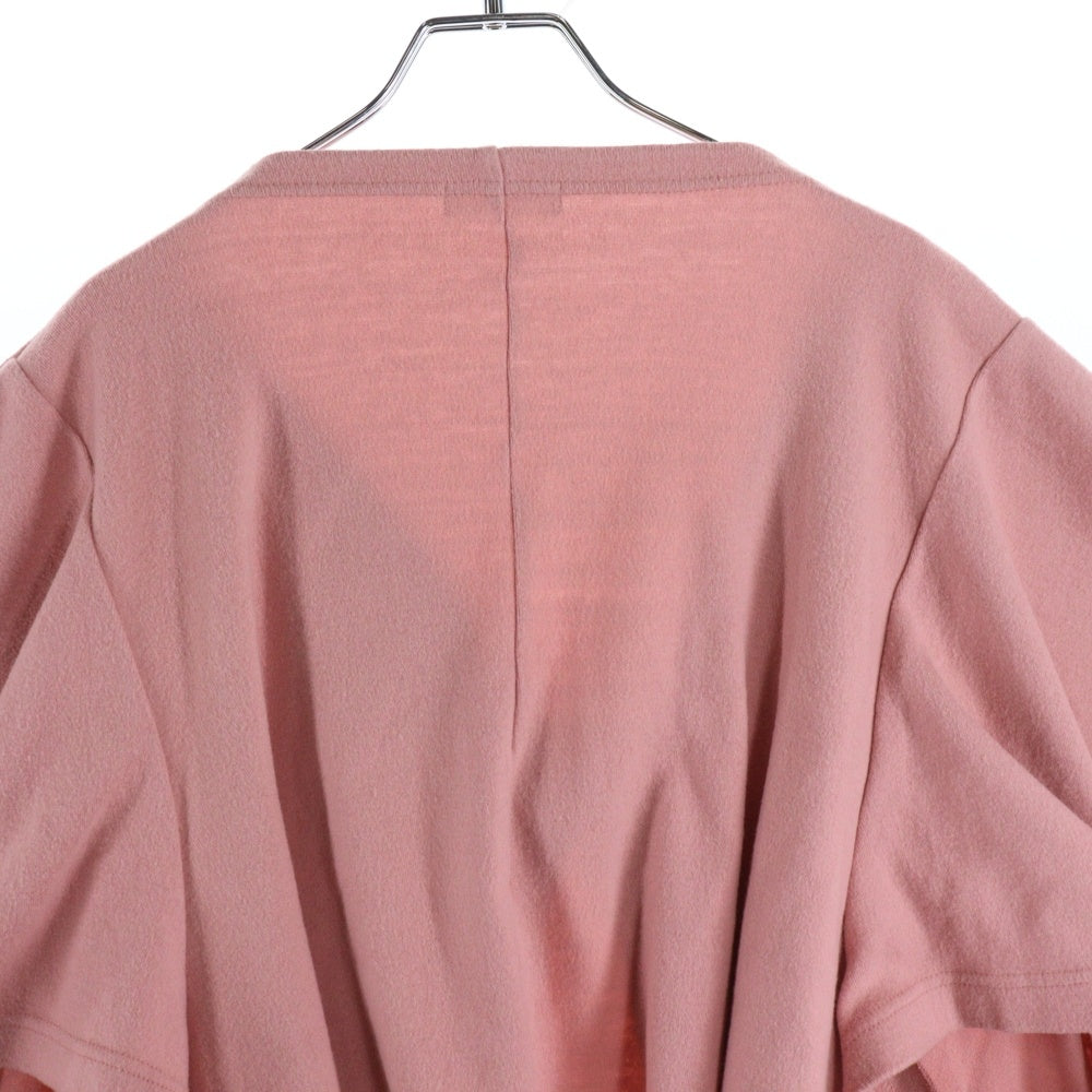 COMME des GARCONS(コムデギャルソン) 96AW コットンアクリル ノーボタン 半袖ジャケット ピンク レディース GT-040070 AD1996