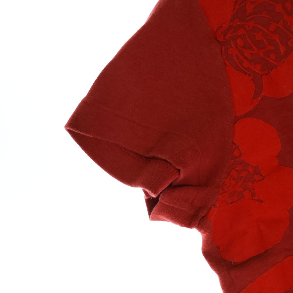 COMME des GARCONS(コムデギャルソン) 96AW フラワープリント コットン クルーネック半袖Tシャツ レッド レディース GT-040040 AD1996